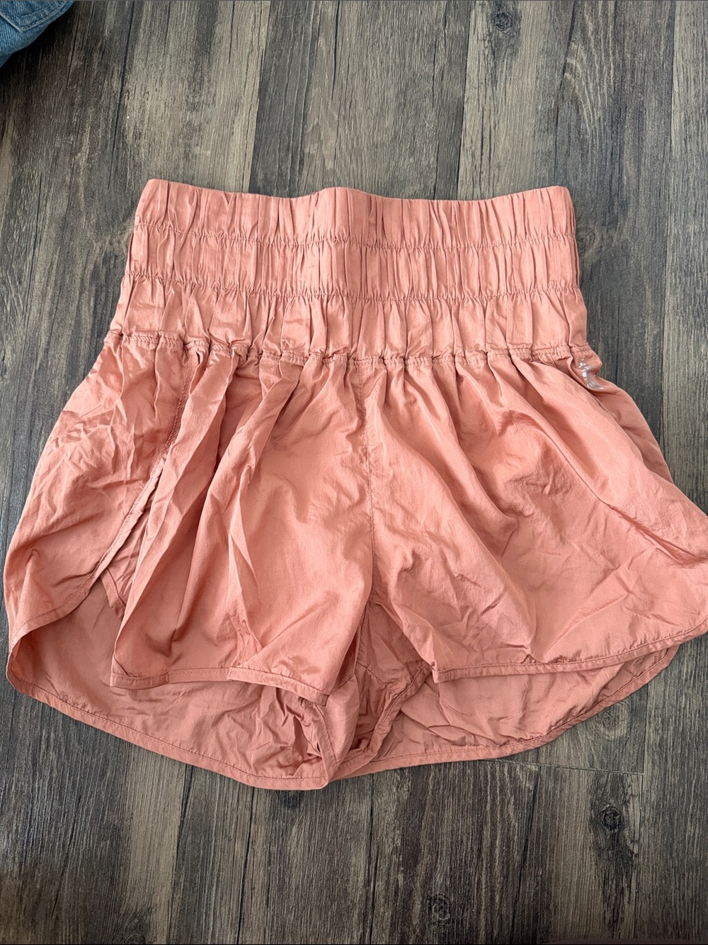 FP Movement by Free People Coral Smocked High-Rise Athletic Shorts